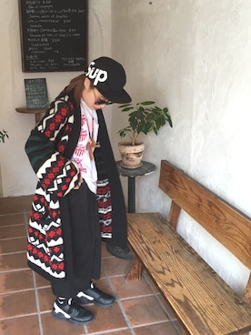 「フェザー」｜「アイテム（キャップ）」を使った、akiさん（レディース・153cm）の春コーディネート