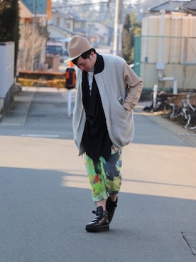 「my beautiful landlet（マイビューティフルランドレット）のアイテム（スタジャン）」を使った、KAZさん（メンズ・173cm）の冬コーディネート