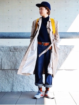 「miu miu（ミュウミュウ）のアイテム（トレンチコート）」を使った、ｋａｅｓａｌさん（レディース・158cm）の秋コーディネート