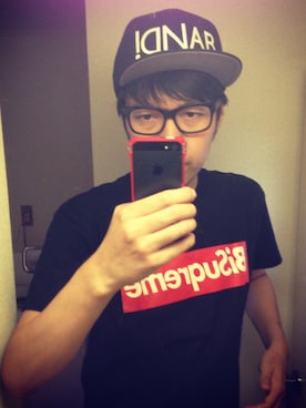 「BiS BiSuqreme Tシャツ
（Tシャツ/カットソー、ブラック系）」を使った、ｼﾞｮｾﾌ🦄ももかーまん✅さん（メンズ・180cm）の春コーディネート