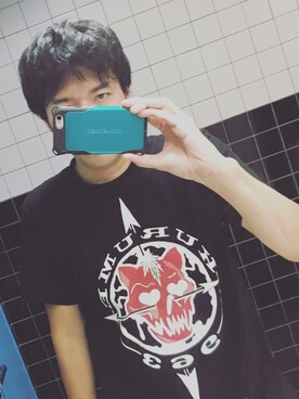 「no brand（ノーブランド）のアイテム（Tシャツ/カットソー、ブラック系）」を使った、ｼﾞｮｾﾌ🦄ももかーまん✅さん（メンズ・180cm）の秋コーディネート