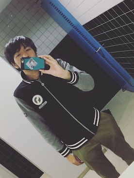 「OUTDOOR PRODUCTS（アウトドアプロダクツ）のアイテム（スタジャン、ブラック系）」を使った、ｼﾞｮｾﾌ🦄ももかーまん✅さん（メンズ・180cm）の秋コーディネート