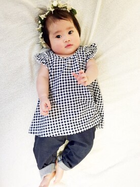 「UNIQLOコーデ」｜R♡Rさん（キッズ・60cm）の夏コーディネート