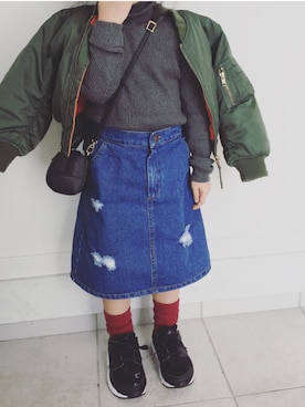 「アイテム（ブルゾン）」を使った、R♡Rさん（キッズ・110cm）の冬コーディネート
