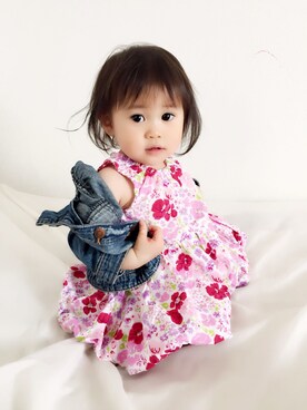 「ドラフトGAP」｜「アイテム（デニムジャケット）」を使った、R♡Rさん（キッズ・80cm）の春コーディネート