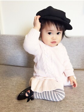 「babygap」｜「アイテム（バレエシューズ）」を使った、R♡Rさん（キッズ・80cm）の春コーディネート