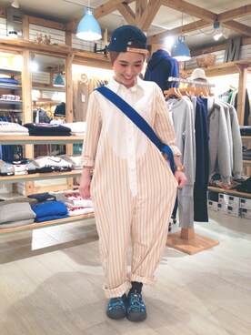 「アイテム（ショルダーバッグ）」を使った、欣欣さん（レディース・150cm）の春コーディネート