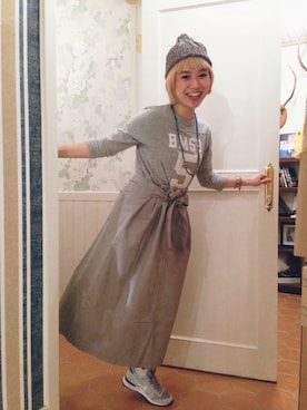 「アイテム（スカート）」を使った、欣欣さん（レディース・150cm）の夏コーディネート