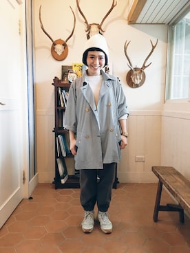 「TAIPEI」｜「アイテム（ダウンジャケット/コート）」を使った、欣欣さん（レディース・150cm）の冬コーディネート