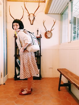 「アイテム（バッグ）」を使った、欣欣さん（レディース・150cm）の冬コーディネート