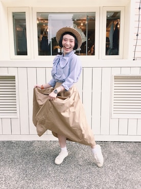 「BEAMS BOY（ビームスボーイ）のアイテム（その他）」を使った、欣欣さん（レディース・150cm）の秋コーディネート