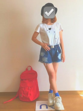 「GRAVIS（グラヴィス）のアイテム（バッグ）」を使った、▼れぺぺさん（レディース・148cm）の夏コーディネート