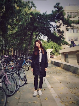 「STYLENANDA（スタイルナンダ）のアイテム（カバーオール）」を使った、mihyunPARKさん（レディース・156cm）の秋コーディネート