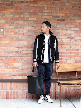 「slowgun（スロウガン）のアイテム」を使った、VANKERCLOSETさん（メンズ・165cm）の冬コーディネート