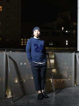「HBNS（ハバノス）のアイテム（トップス）」を使った、VANKERCLOSETさん（メンズ・168cm）の冬コーディネート