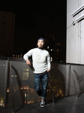 「HBNS（ハバノス）のアイテム（トップス）」を使った、VANKERCLOSETさん（メンズ・168cm）の冬コーディネート