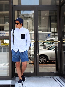「HBNS（ハバノス）のアイテム（トップス）」を使った、VANKERCLOSETさん（メンズ・165cm）の春コーディネート