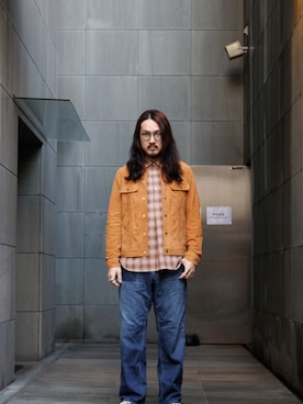 「HBNS（ハバノス）のアイテム（パンツ）」を使った、VANKERCLOSETさん（メンズ・185cm）の冬コーディネート