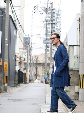 「HBNS（ハバノス）のアイテム（パンツ）」を使った、VANKERCLOSETさん（メンズ・180cm）の春コーディネート