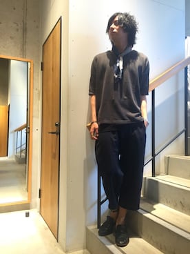 「Johnbull Private labo（ジョンブルプライベートラボ）のアイテム（スラックス）」を使った、kosukeさん（メンズ・180cm）の夏コーディネート