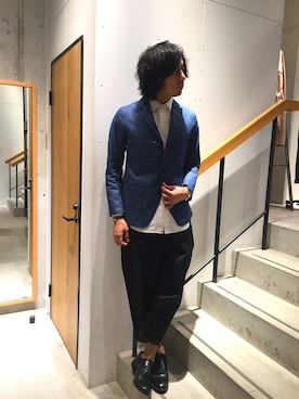 「Johnbull Private labo（ジョンブルプライベートラボ）のアイテム（ドレスシューズ）」を使った、kosukeさん（メンズ・180cm）の夏コーディネート
