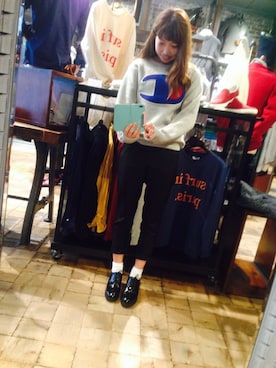 「EMODA」｜「アイテム（スラックス）」を使った、harunaa.さん（レディース・163cm）の秋コーディネート