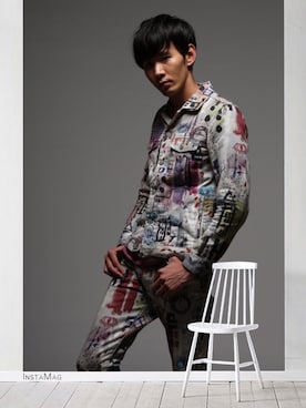 「model」｜「アイテム（ブルゾン）」を使った、Naoya Takinamiさん（メンズ・178cm）の冬コーディネート