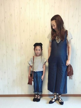「マタニティコーデ」｜「アイテム（つなぎ/オールインワン）」を使った、noa◡̈♥︎さん（キッズ・110cm）の春コーディネート