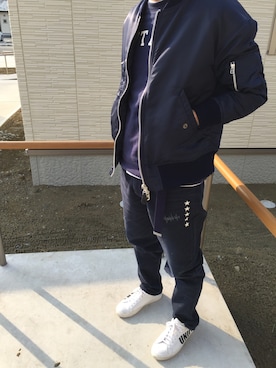 「CABANE de ZUCCa（カバンドズッカ）のアイテム（ブルゾン）」を使った、ヨロさん（メンズ・169cm）の春コーディネート