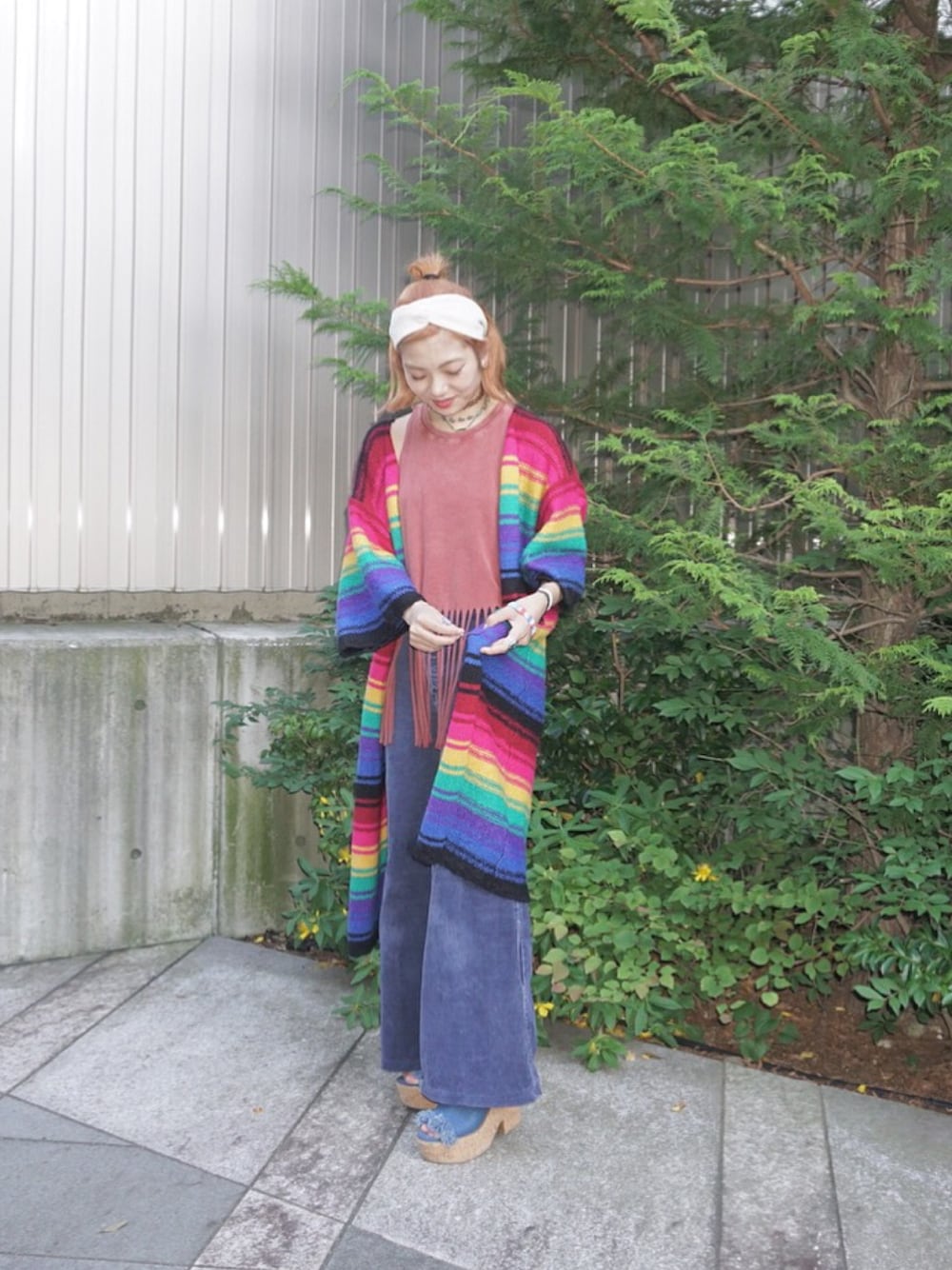 「UNIFのUNIF MYSTICロングカーディガン　UWC-1015（カーディガン/ボレロ、その他）」を使った、矢部ユウナさん（レディース・152cm）の夏コーディネートの1枚目の写真