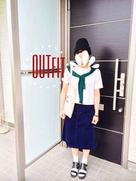 「ベロアスカート」｜「アイテム（腕時計）」を使った、canna♡さん（レディース・151cm）の秋コーディネート