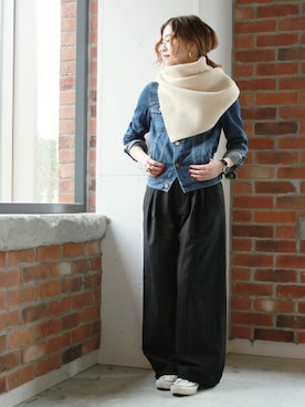 「スヌード」｜asanoさん（レディース・158cm）の秋コーディネート