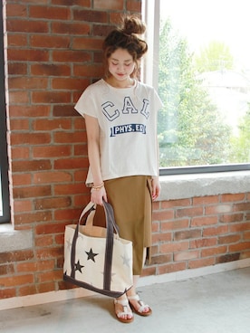 「TEMBEA（テンベア）のアイテム」を使った、asanoさん（レディース・158cm）の夏コーディネート