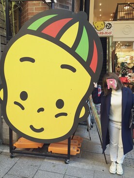 「HYKE」｜「アイテム（チェスターコート）」を使った、Risaさん（レディース・149cm）の冬コーディネート