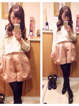 「Chesty（チェスティー）のアイテム（パンツ）」を使った、yuiriさん（レディース・154cm）の秋コーディネート