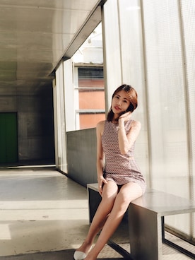 「アイテム（つなぎ/オールインワン、オレンジ系）」を使った、Jennie_ttさん（レディース・172cm）の夏コーディネート