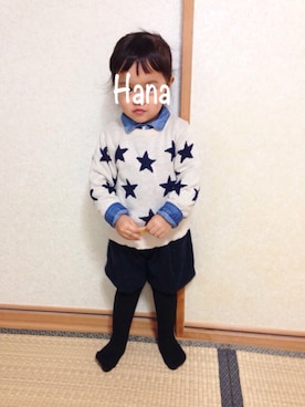 「寒いです」｜Hanaさん（キッズ・90cm）の秋コーディネート