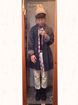 「ロングジャケット」｜「アイテム（デニムジャケット）」を使った、ともさん（レディース・162cm）の秋コーディネート