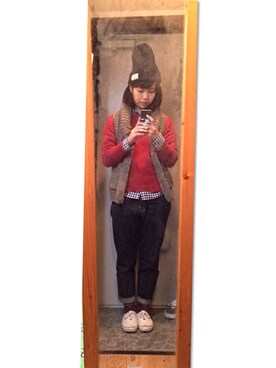 「PAR ICI」｜「アイテム（ニットキャップ/ビーニー）」を使った、ともさん（レディース・162cm）の秋コーディネート