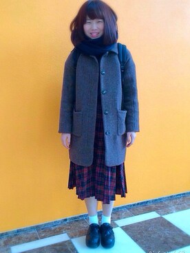「PAR ICI」｜「アイテム（その他アウター）」を使った、ともさん（レディース・162cm）の冬コーディネート