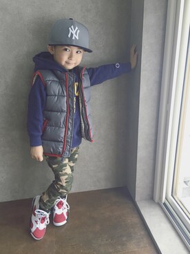 三兄弟さん（キッズ・100cm）の冬コーディネート
