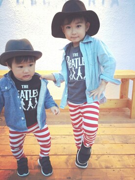 三兄弟さん（キッズ・100cm）の春コーディネート