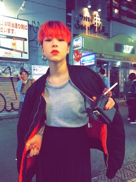 「UNIF（ユニフ）のアイテム（ブルゾン）」を使った、emma&tsukasaさん（レディース・162cm）の秋コーディネート