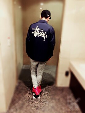 「STUSSY（ステューシー）のアイテム（マウンテンパーカー）」を使った、Sさん（メンズ・183cm）の秋コーディネート