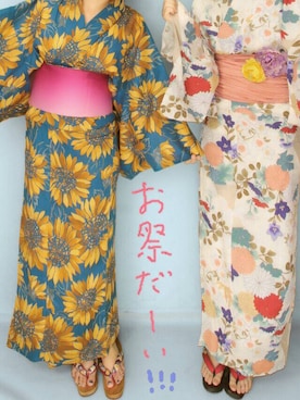 「ひまわり」｜「アイテム（浴衣）」を使った、natsukiさん（レディース・161cm）の夏コーディネート
