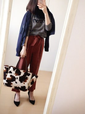 「COMME CA DU MODE（コムサデモード）のアイテム（ブルゾン）」を使った、haruさん（レディース・157cm）の秋コーディネート