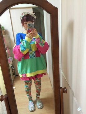 「グラグラ」｜「アイテム（スウェット）」を使った、makibakoさん（レディース・156cm）の春コーディネート