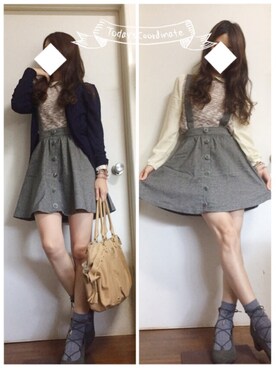 「4℃（ヨンドシー）のアイテム（バッグ）」を使った、ito *·⑅さん（レディース・154cm）の秋コーディネート