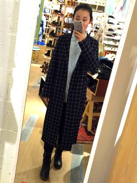 「PULL&BEAR（プルアンドベア）のアイテム（チェスターコート）」を使った、MIAO5さん（レディース・170cm）の冬コーディネート