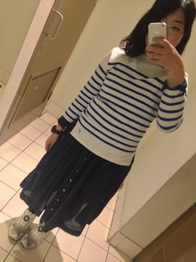 「pas de calais（パドカレ）のアイテム（シャツワンピース）」を使った、syktkuchさん（レディース・156cm）の冬コーディネート